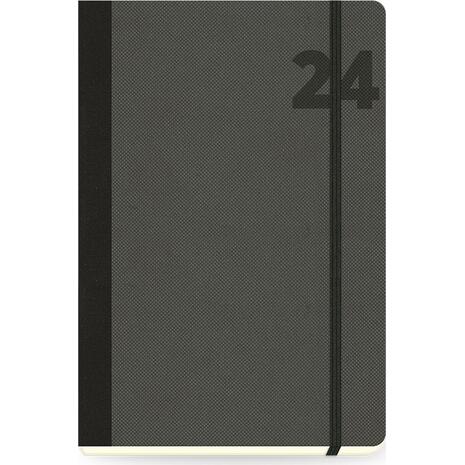 Ημερολόγιο ημερήσιο The Writing Fields Adventure 3070 14x21cm 2024 με λάστιχο flexbook ανάγλυφο εξώφυλλο Off Black